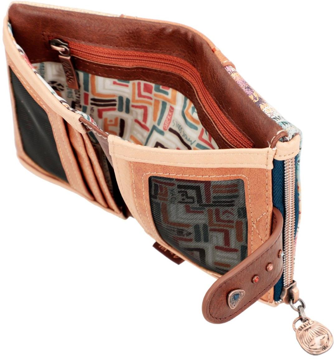 Klapp Geldbörse Small Anekke Menire Tribe farbenfroher Print