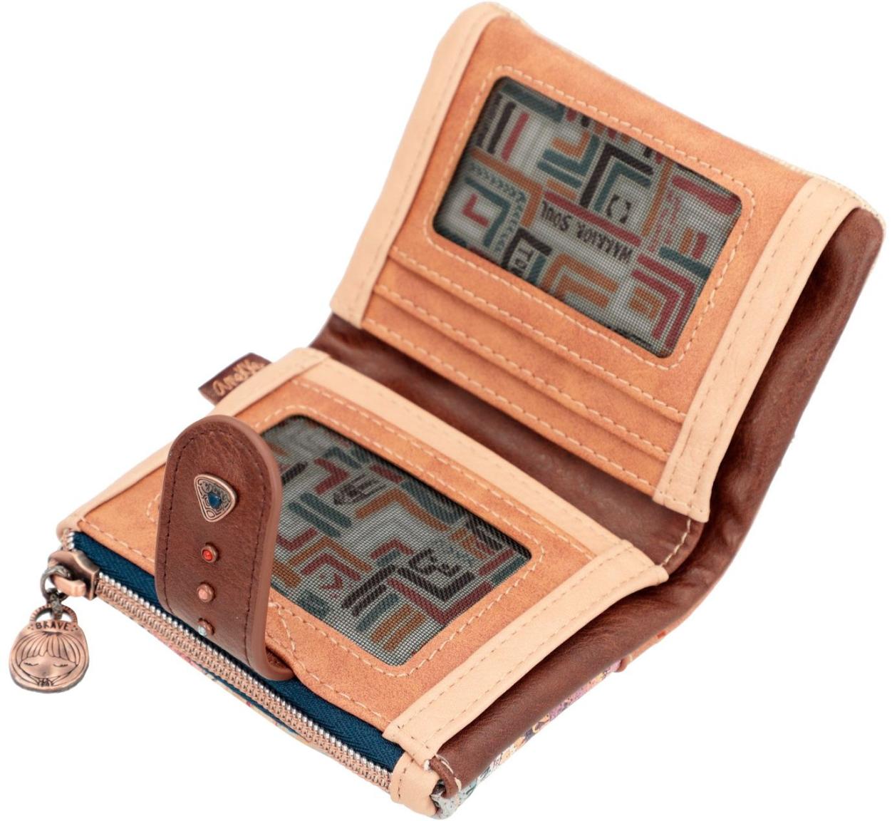 Klapp Geldbörse Small Anekke Menire Tribe farbenfroher Print