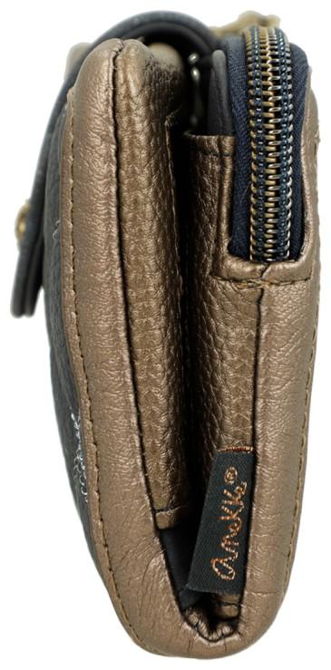 Klappbörse Anekke dunkelblau Paris Boutique Glitzersteine metallic