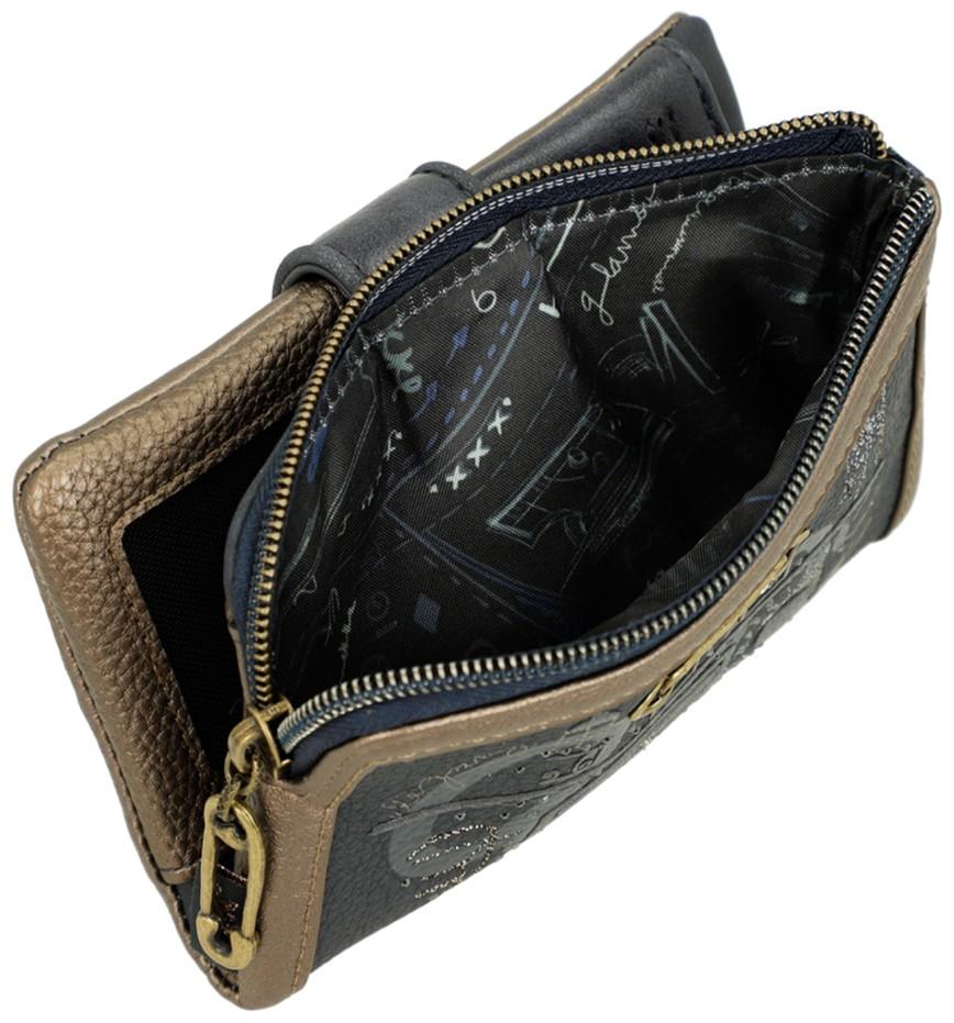 Klappbörse Anekke dunkelblau Paris Boutique Glitzersteine metallic