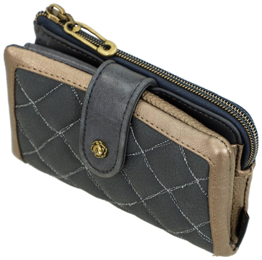 Klappbörse Anekke dunkelblau Paris Boutique Glitzersteine metallic