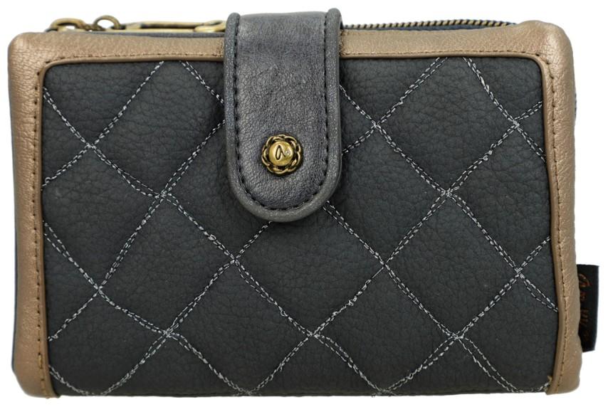 Klappbörse Anekke dunkelblau Paris Boutique Glitzersteine metallic