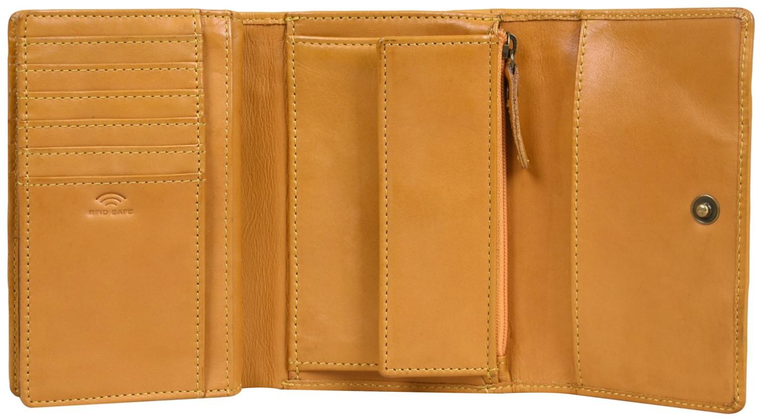 Klappbörse Maitre Steinbach Doris Yellow Dunkelgelb Vintage