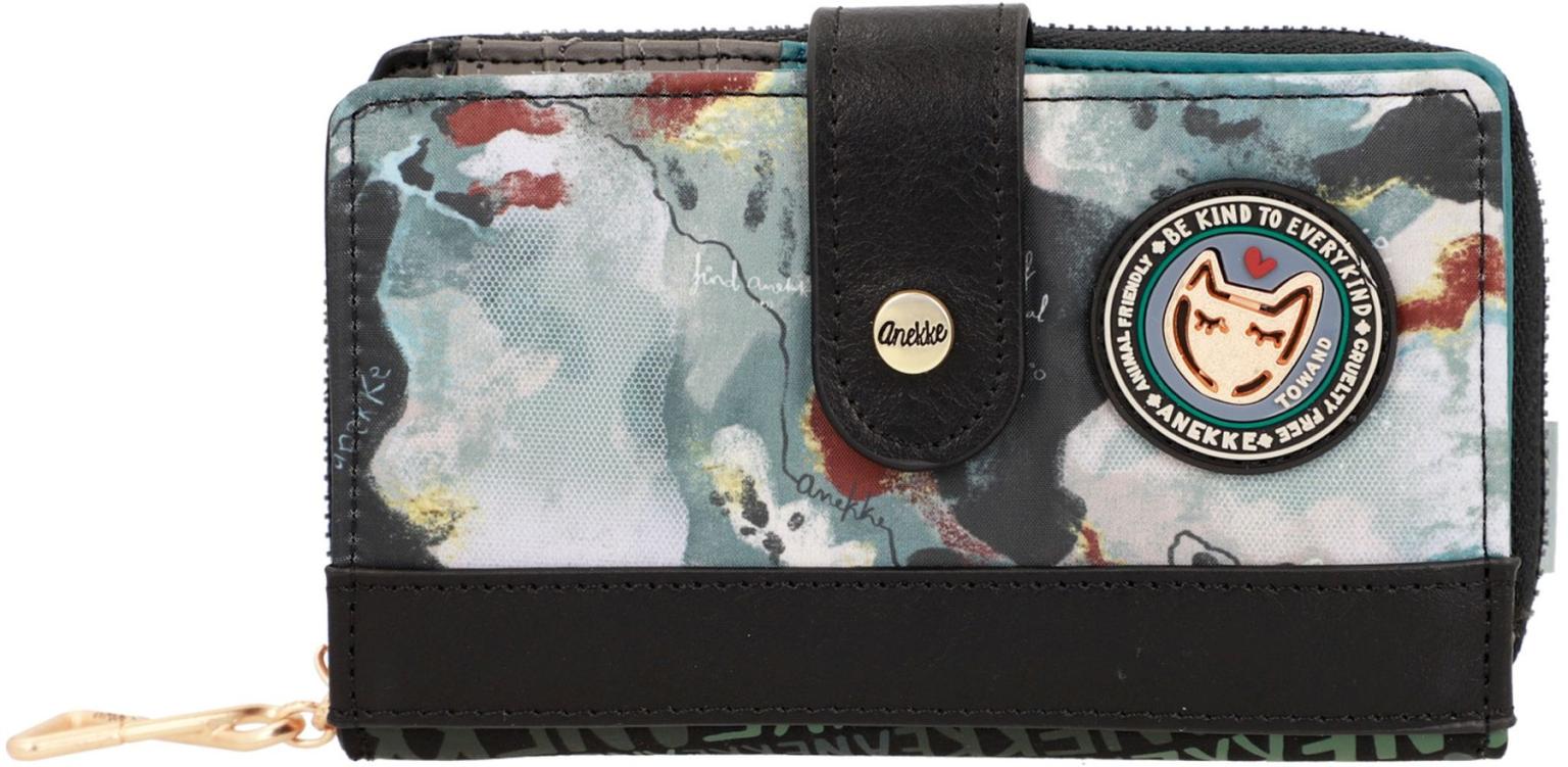 Klappbörse mit Etui recycled Logomania Anekke Nature Woods schwarz grün