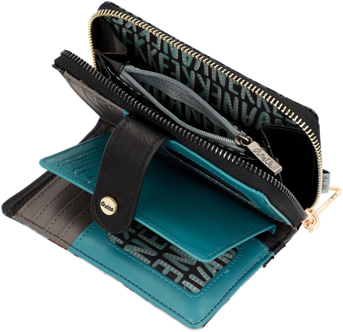 Klappbörse mit Etui recycled Logomania Anekke Nature Woods schwarz grün