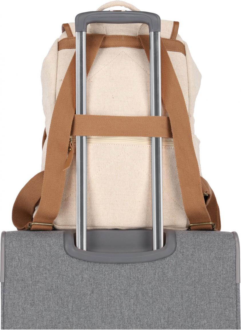 Klappen-Rucksack hellbeige Hanf Travelite Hempline Nature