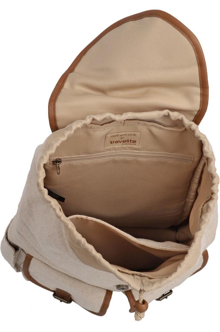 Klappen-Rucksack hellbeige Hanf Travelite Hempline Nature