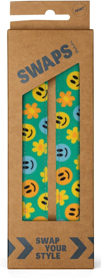 Klettbänder Satch Swaps Schultasche Happy Faces bunt Smiley Blumen