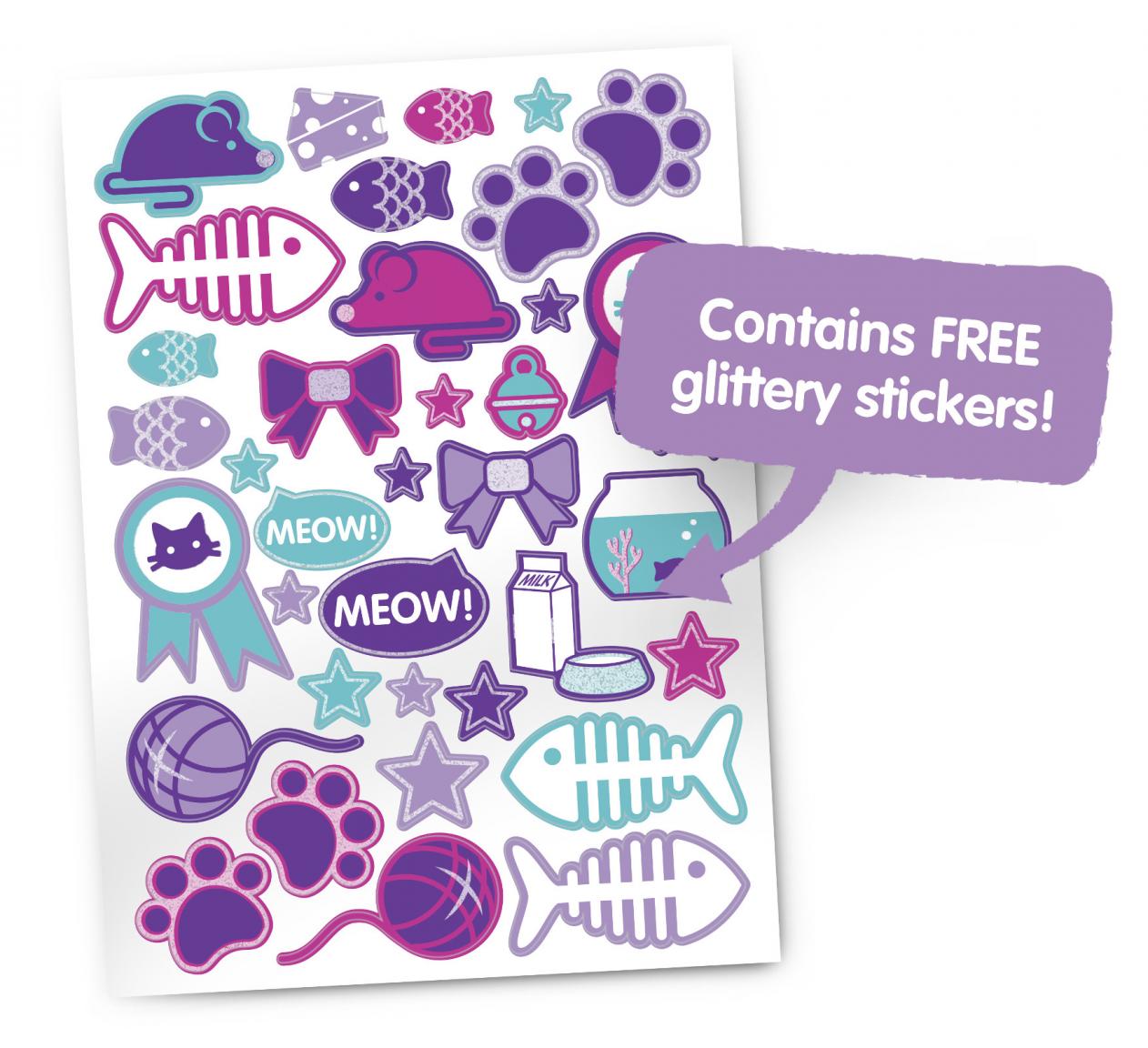 Koffer mit Rädern Trunki Cassie Katze für Kinder Glitzersticker