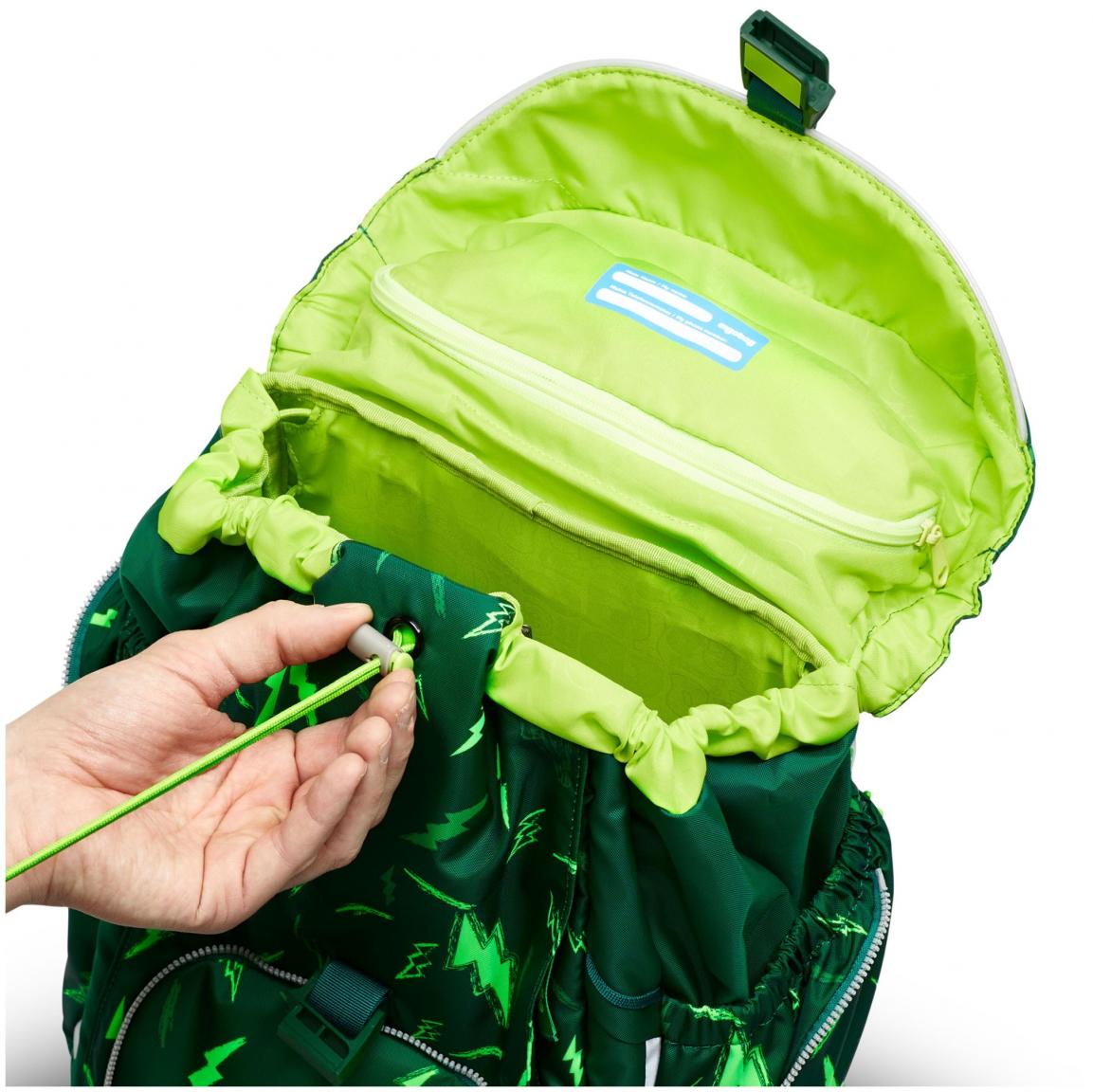 Komplettset Schulrucksack grün Superhelden Ergobag Maxi Bärtastisch