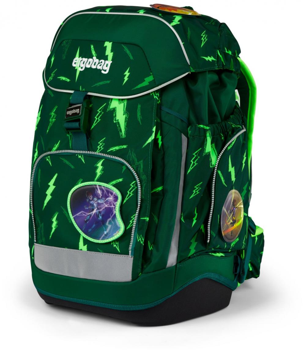 Komplettset Schulrucksack grün Superhelden Ergobag Maxi Bärtastisch