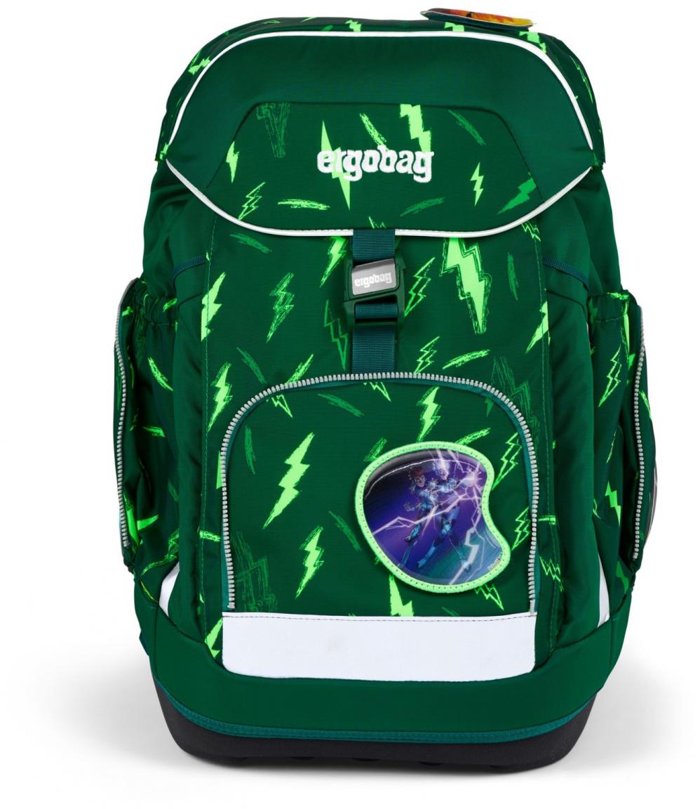 Komplettset Schulrucksack grün Superhelden Ergobag Maxi Bärtastisch