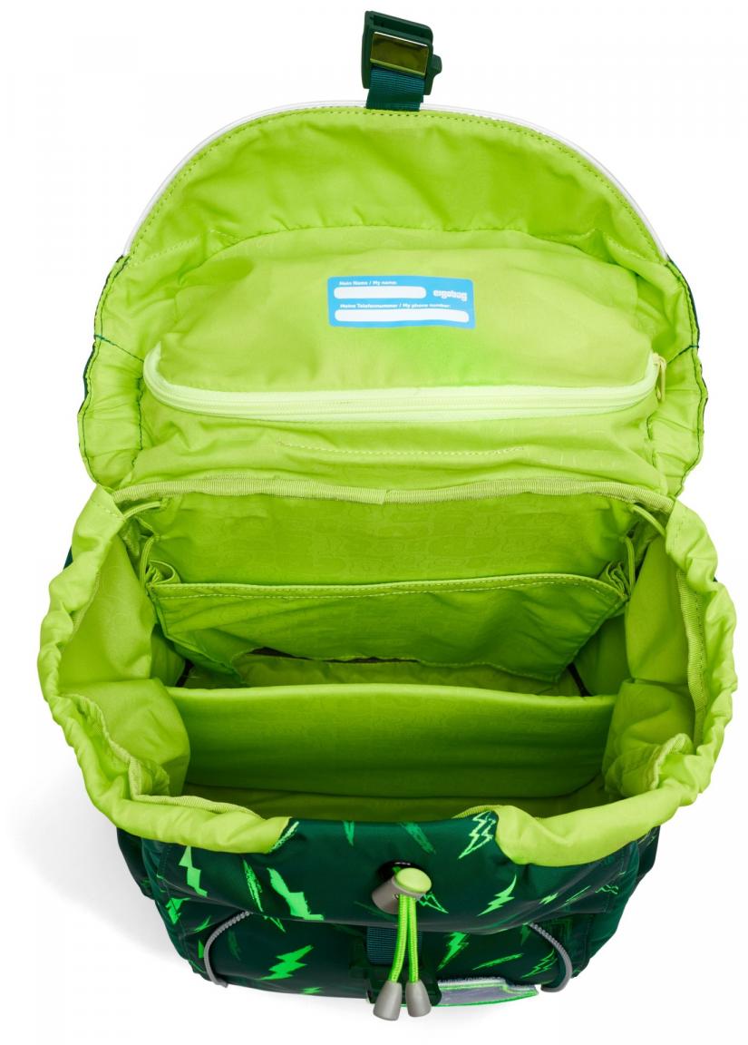 Komplettset Schulrucksack grün Superhelden Ergobag Maxi Bärtastisch