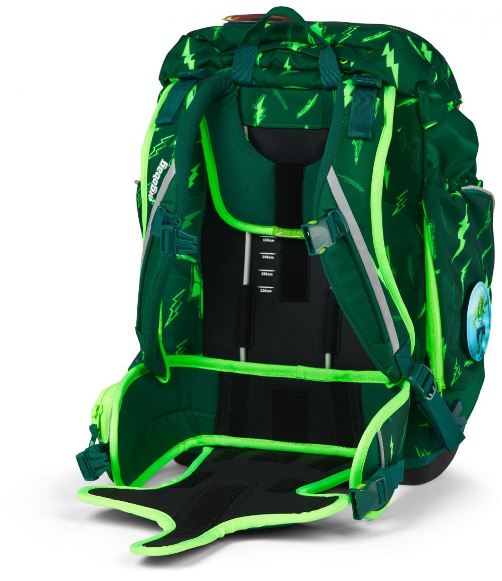 Komplettset Schulrucksack grün Superhelden Ergobag Maxi Bärtastisch