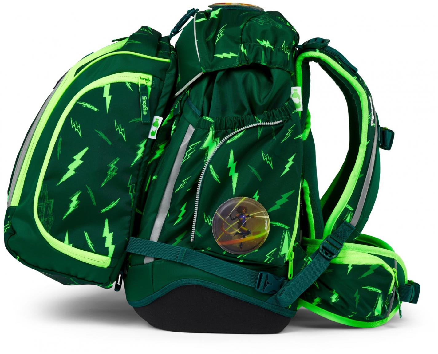 Komplettset Schulrucksack grün Superhelden Ergobag Maxi Bärtastisch