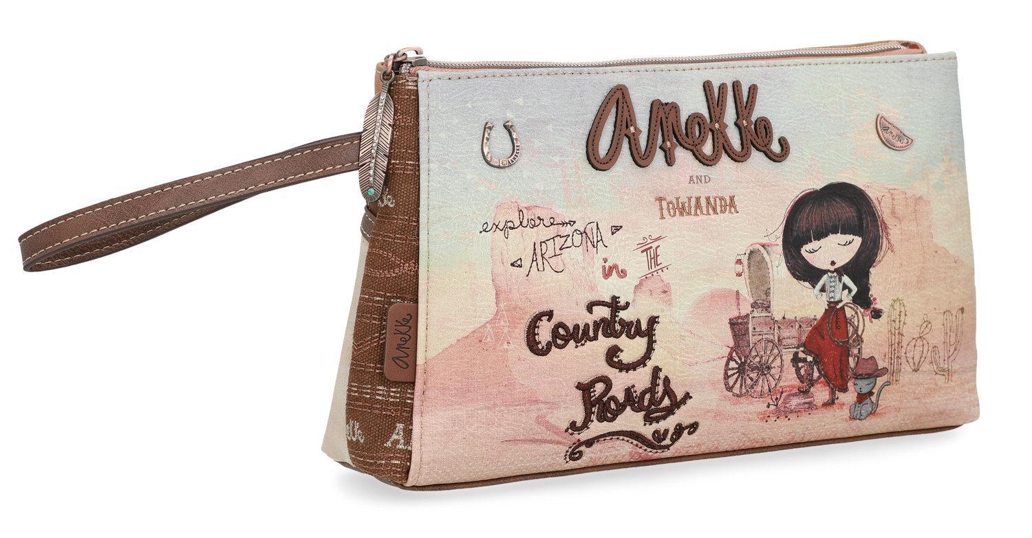 Kosmetiktasche Cowgirl Anekke Arizona bestickt braun bunt