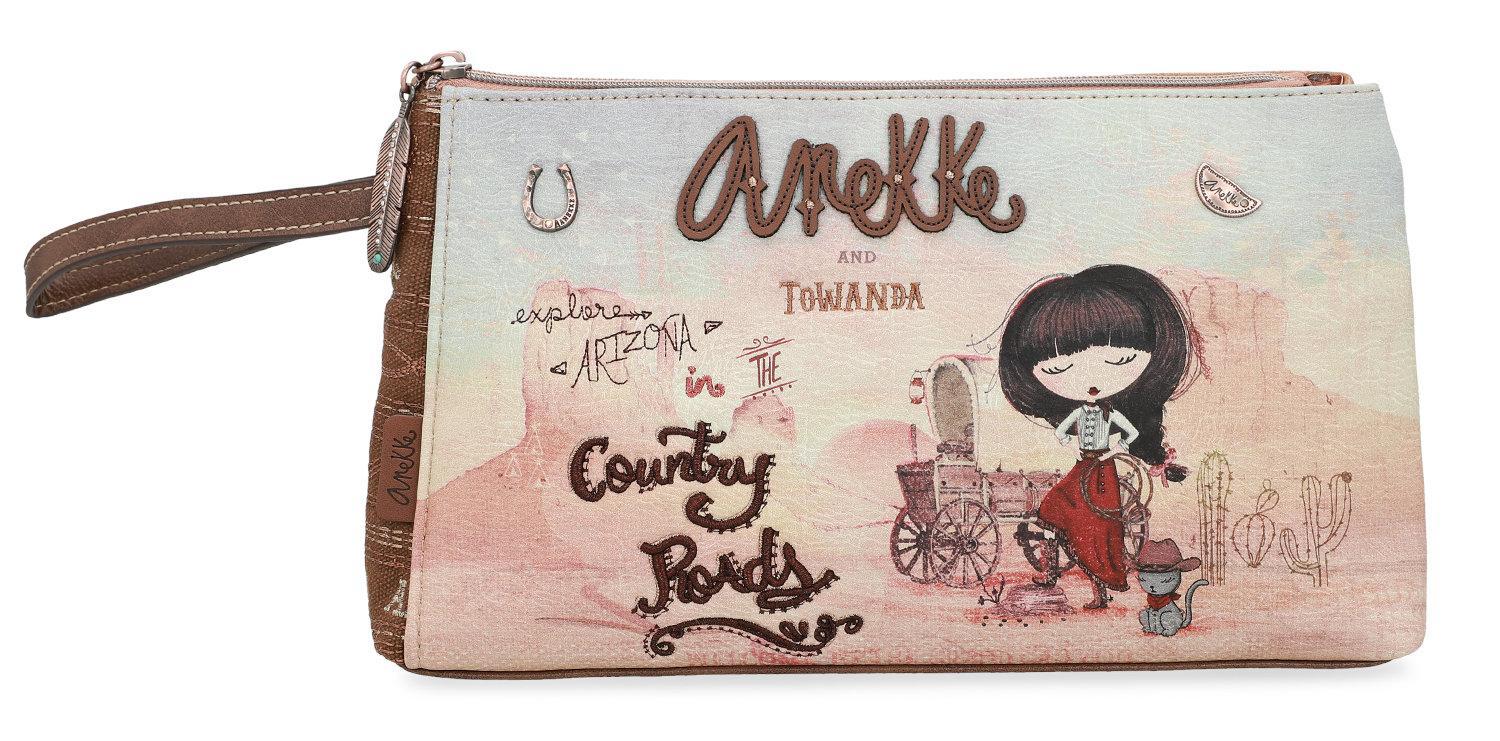 Kosmetiktasche Cowgirl Anekke Arizona bestickt braun bunt
