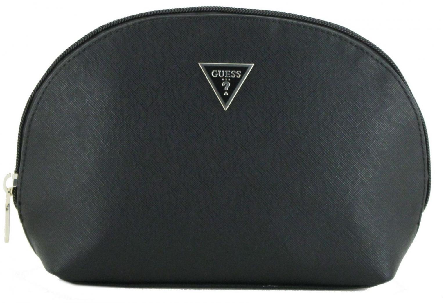 Kosmetiktasche Guess schwarz Saffiano 