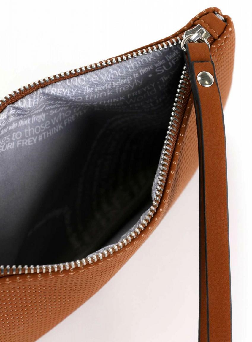 Kosmetiktasche braun perforiert Romy Hetty Cognac Suri Frey