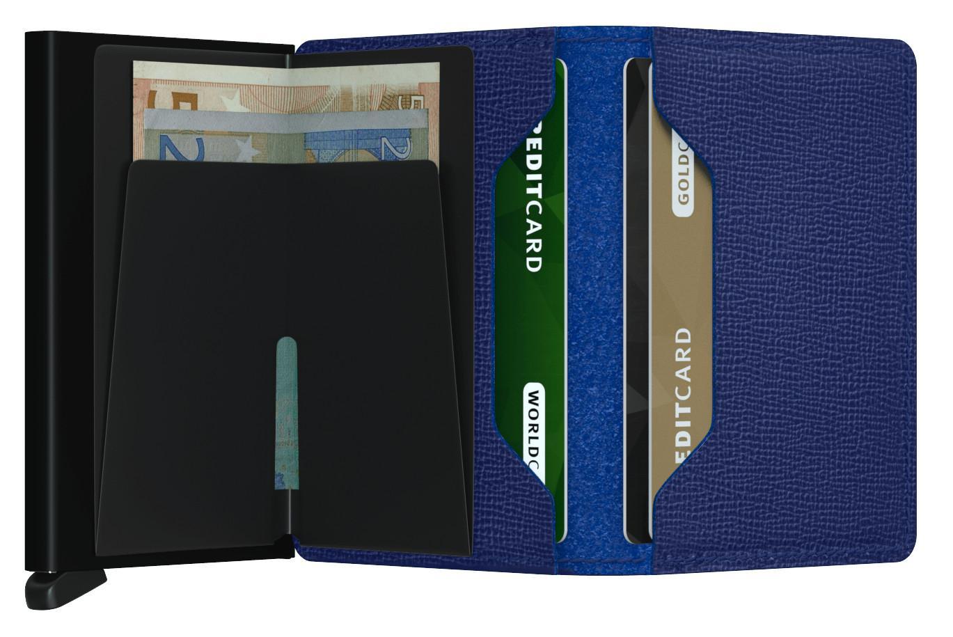 Kreditkartenetui Slimwallet Crisple Blue blau RFID-Schutz Secrid