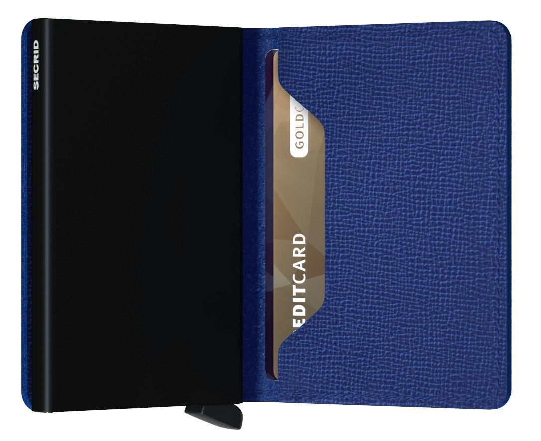 Kreditkartenetui Slimwallet Crisple Blue blau RFID-Schutz Secrid