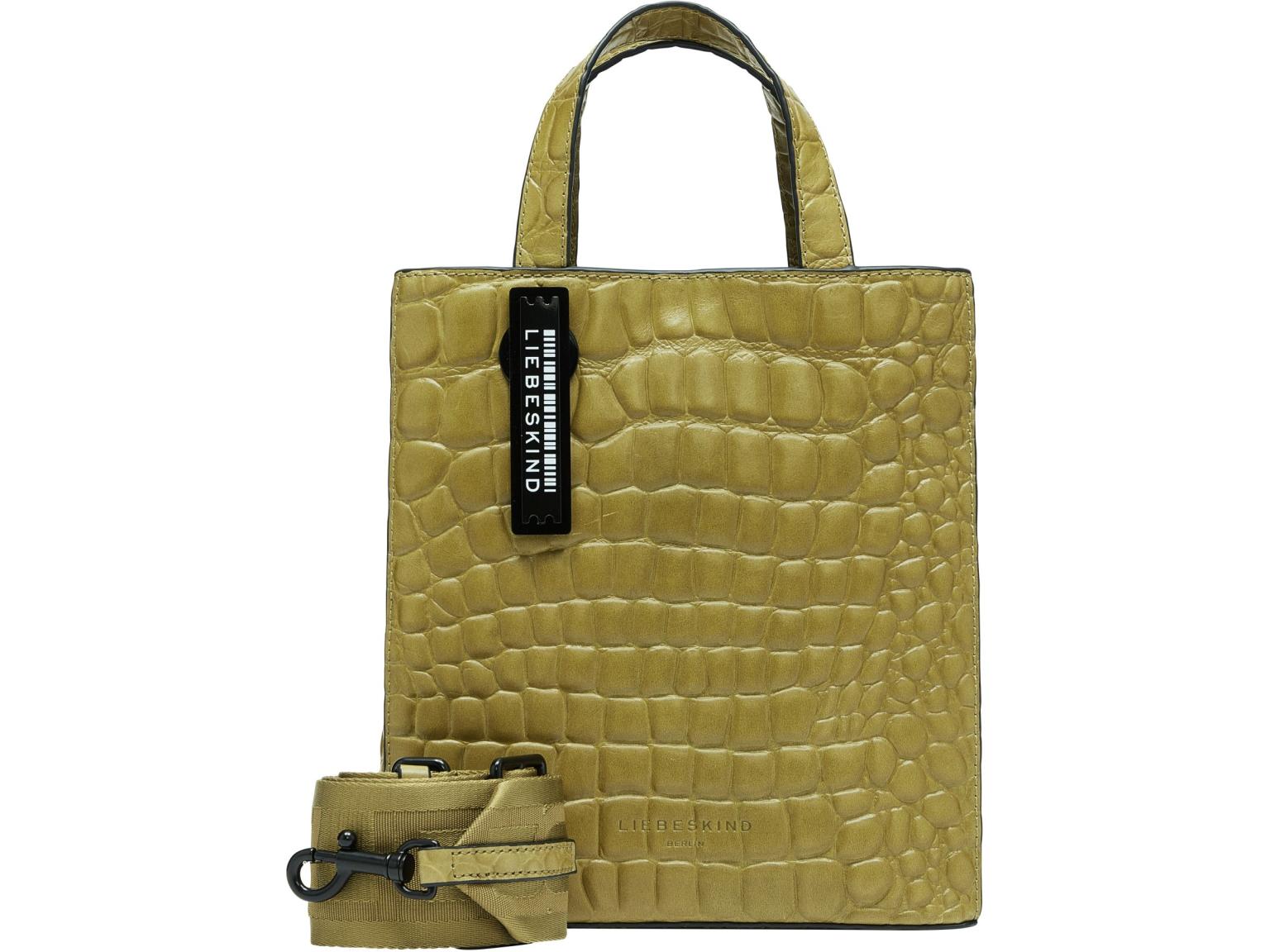 Kroko Paper Bag Tote S Liebeskind Berlin Matcha Gr n