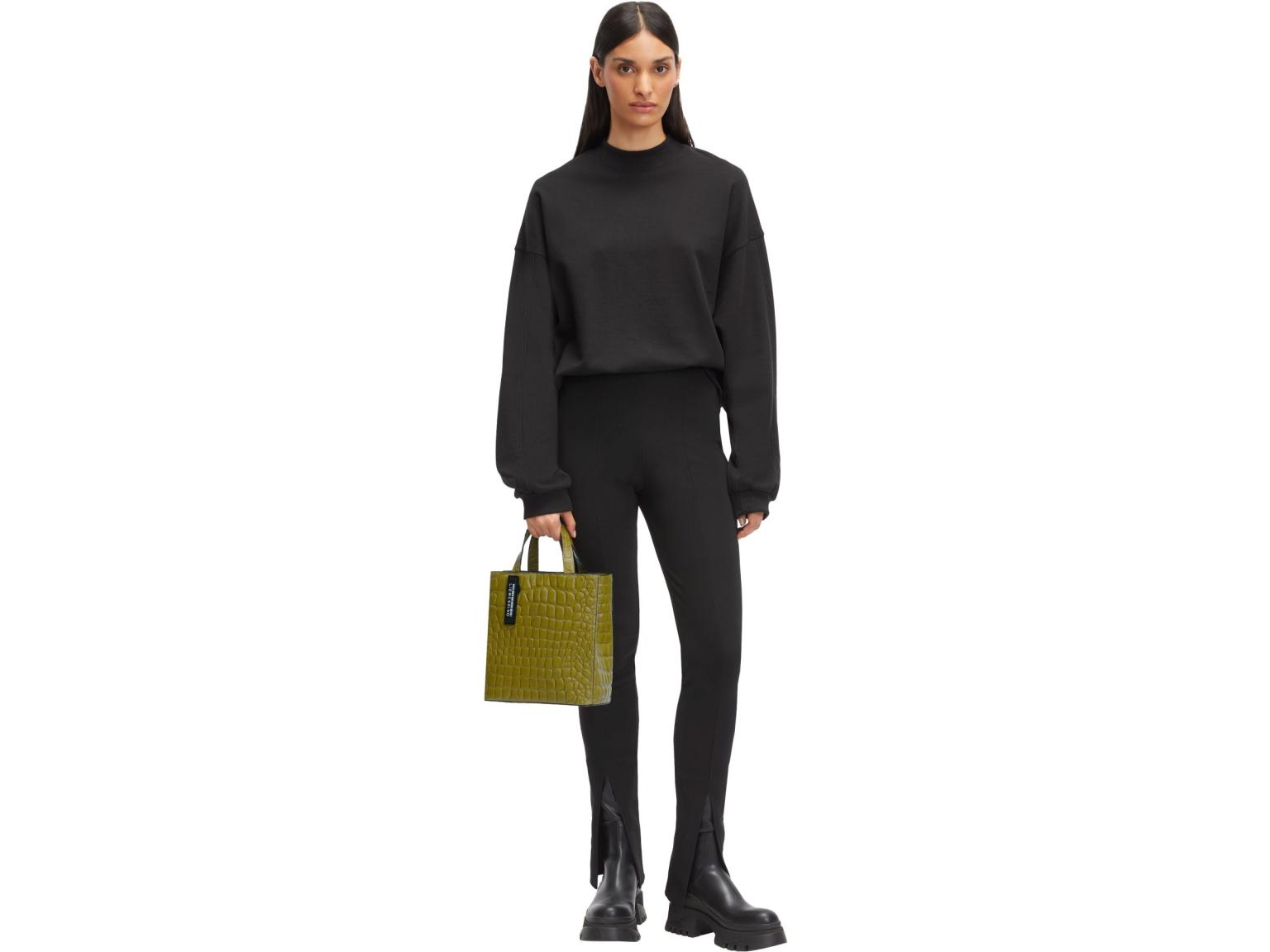 Kroko Paper Bag Tote S Liebeskind Berlin Matcha Grün Diebstahlsicherung Small