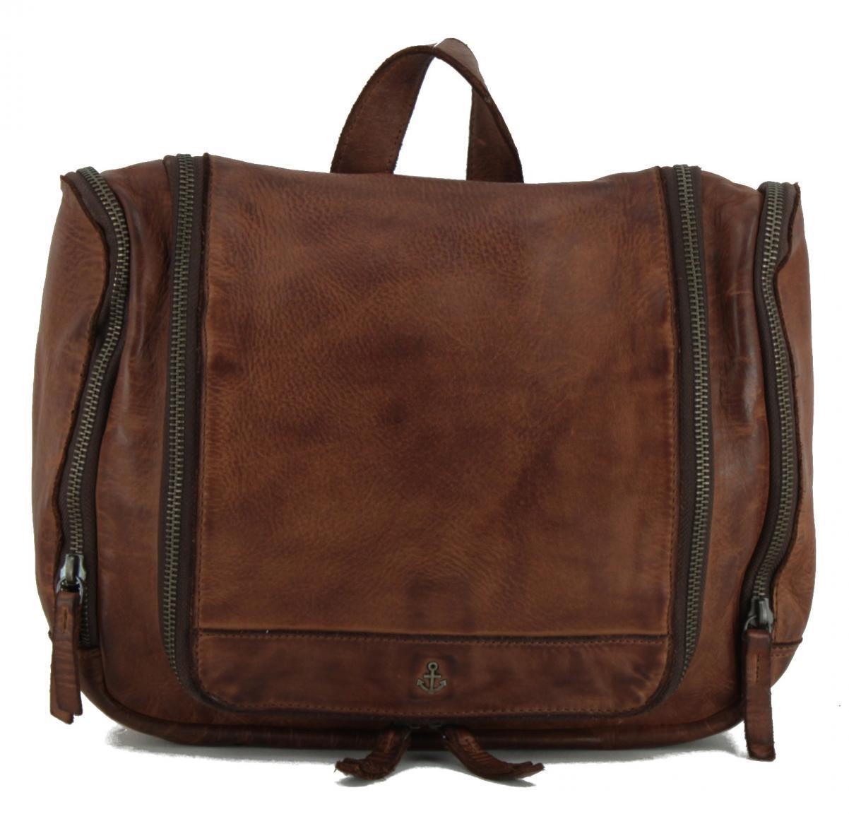 Kulturtasche Harbour 2nd Sailor Cognac braun Vintage Leder