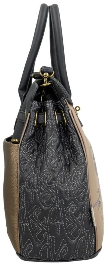 Kurzgrifftasche Anekke Mademoiselle Studio taupe blau Glitzer 