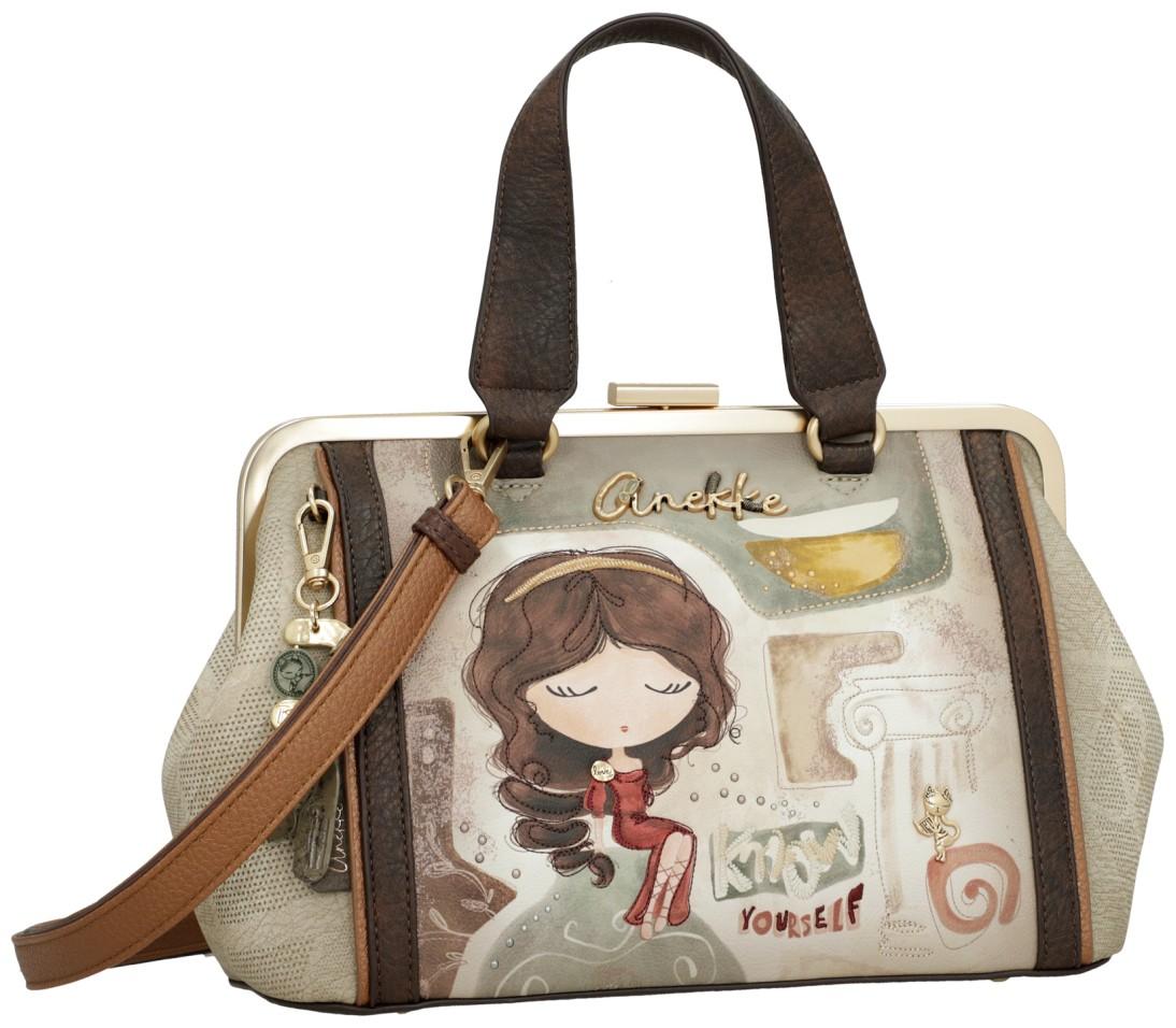 Kurzgrifftasche Anekke Muse Arzttasche beige taupe bestickt Griechenland