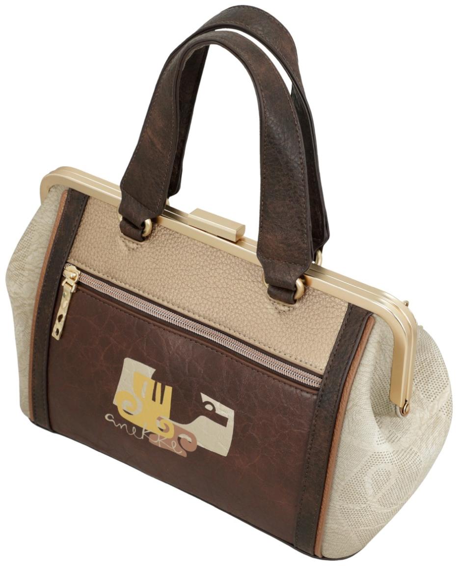 Kurzgrifftasche Anekke Muse Arzttasche beige taupe bestickt Griechenland