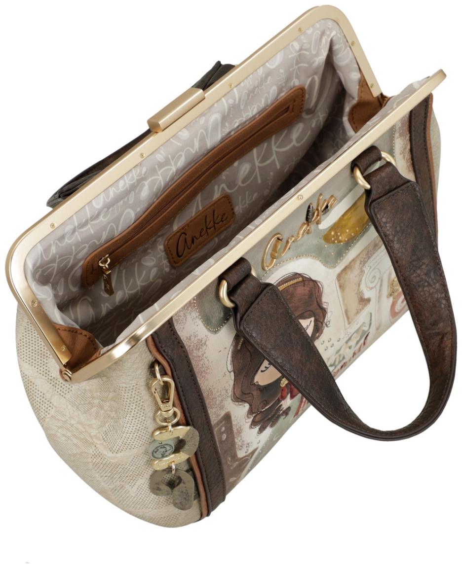 Kurzgrifftasche Anekke Muse Arzttasche beige taupe bestickt Griechenland