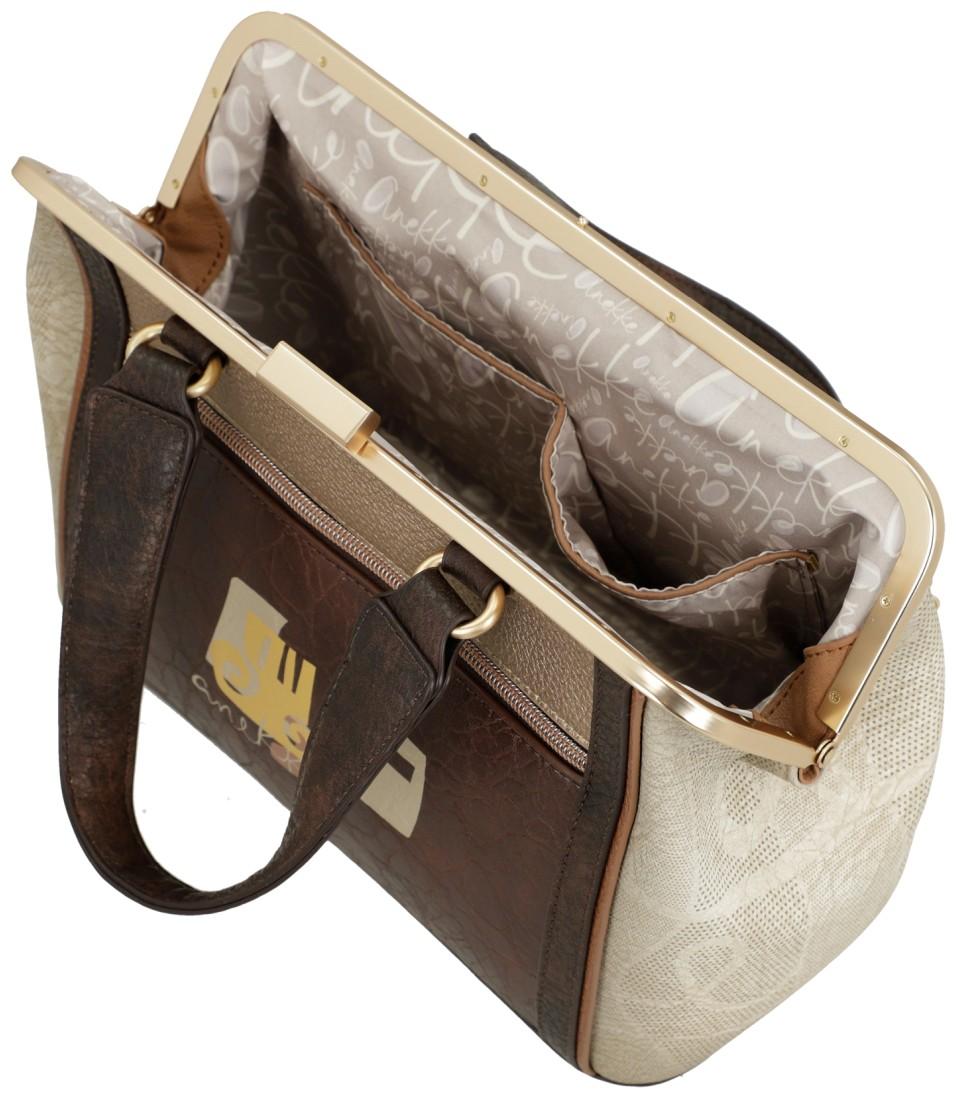 Kurzgrifftasche Anekke Muse Arzttasche beige taupe bestickt Griechenland