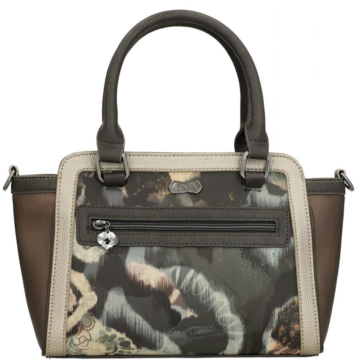 Kurzgrifftasche Anekke Real Manifesto beige metallic Stickerei