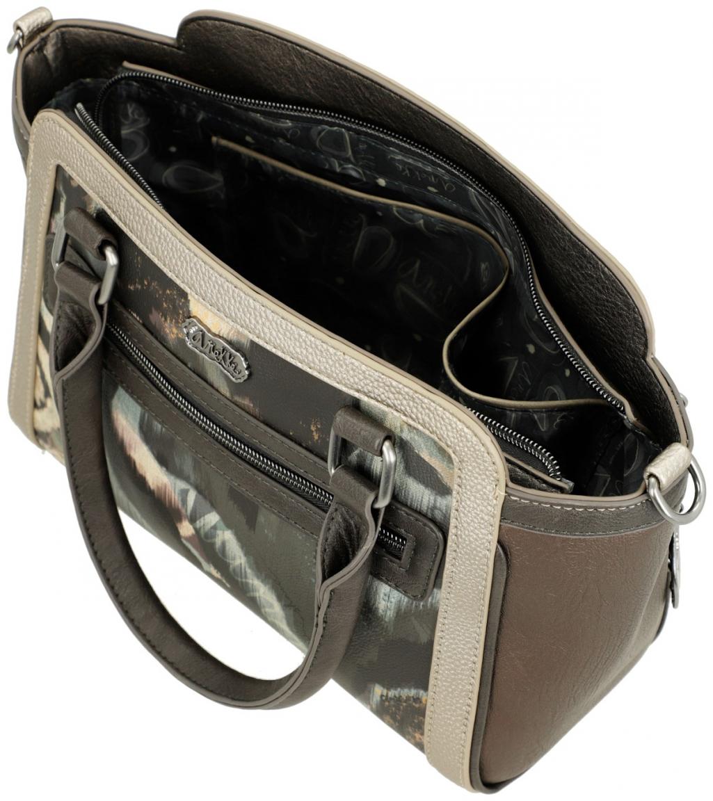 Kurzgrifftasche Anekke Real Manifesto beige metallic Stickerei