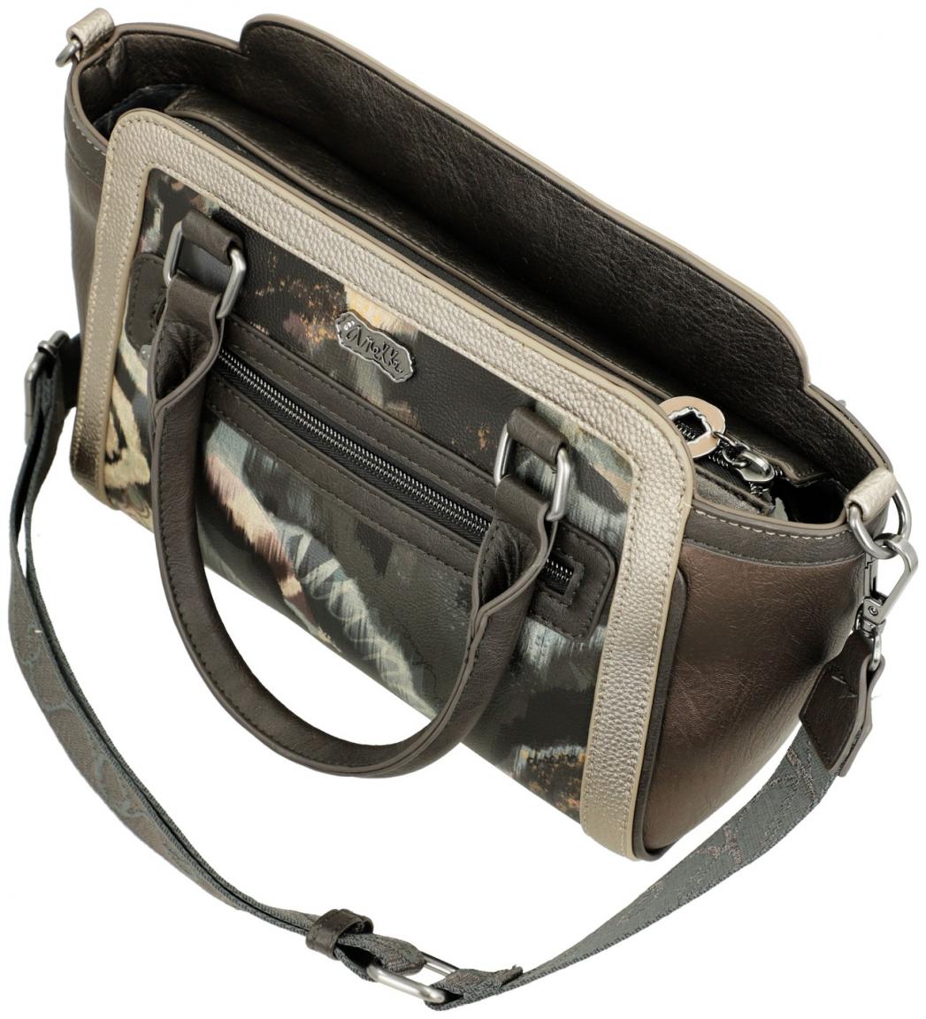 Kurzgrifftasche Anekke Real Manifesto beige metallic Stickerei