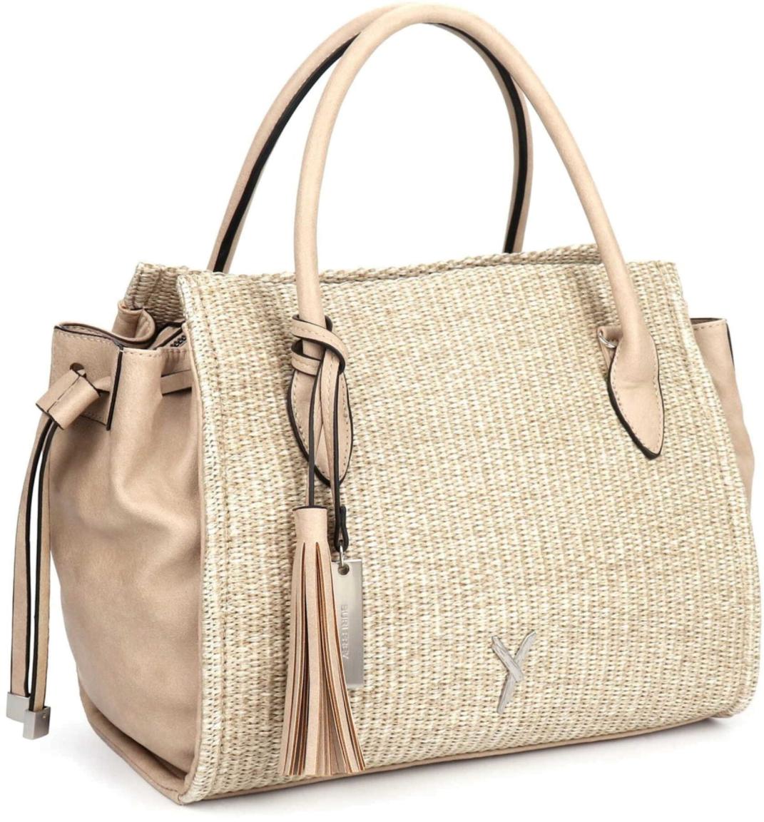 Kurzgrifftasche Cassy Suri Frey Lighttaupe Naturbast Beige 