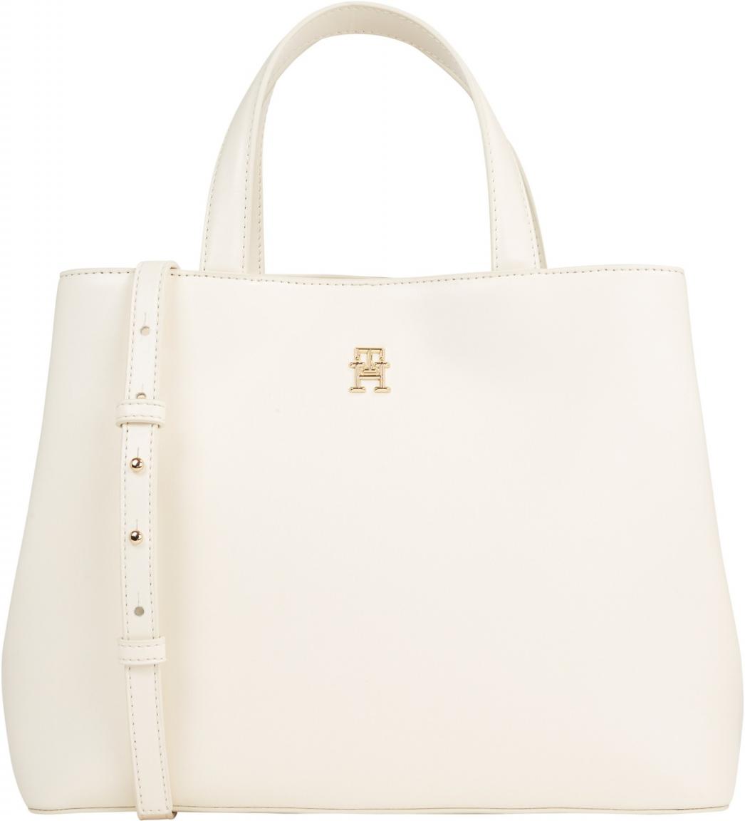 Kurzgrifftasche Damen Tommy Hilfiger Spring Chic Satchel beige Umhängeriemen