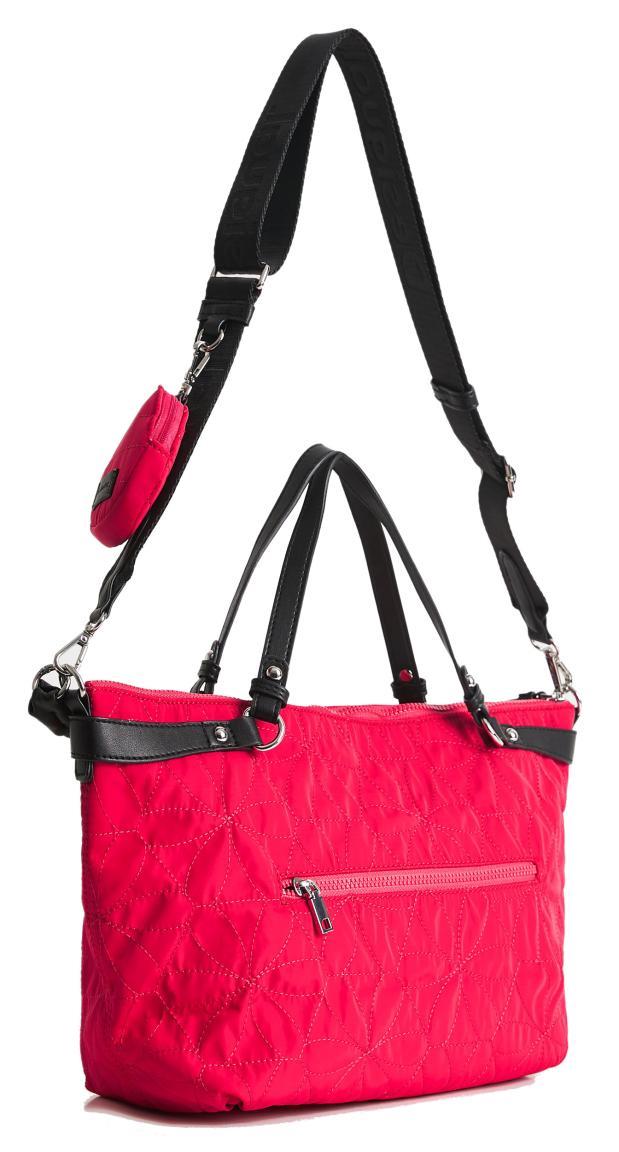 Kurzgrifftasche Desigual Prisma Libia Fucsia pink rot Statement bestickt