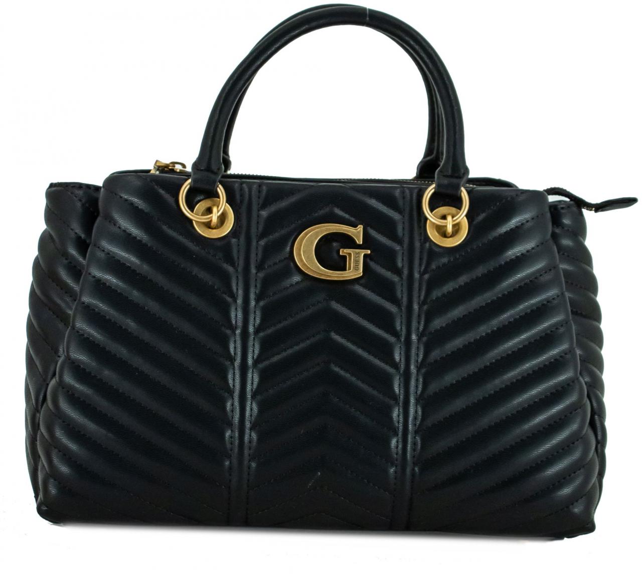Kurzgrifftasche Girlfriend Satchel Black Lovide Guess gesteppt