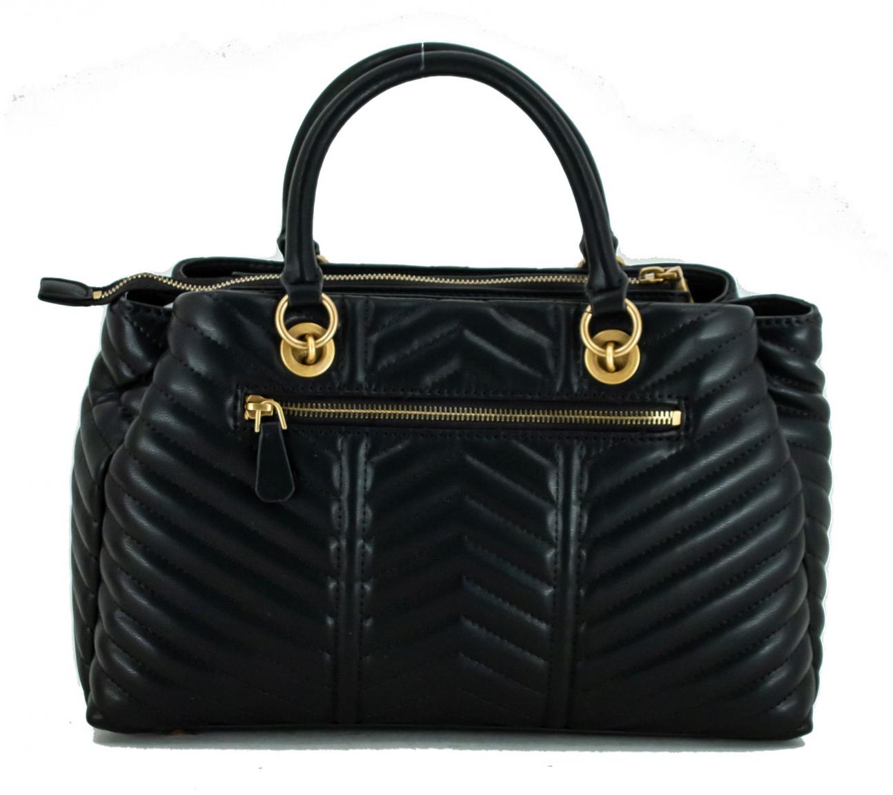 Kurzgrifftasche Girlfriend Satchel Black Lovide Guess gesteppt
