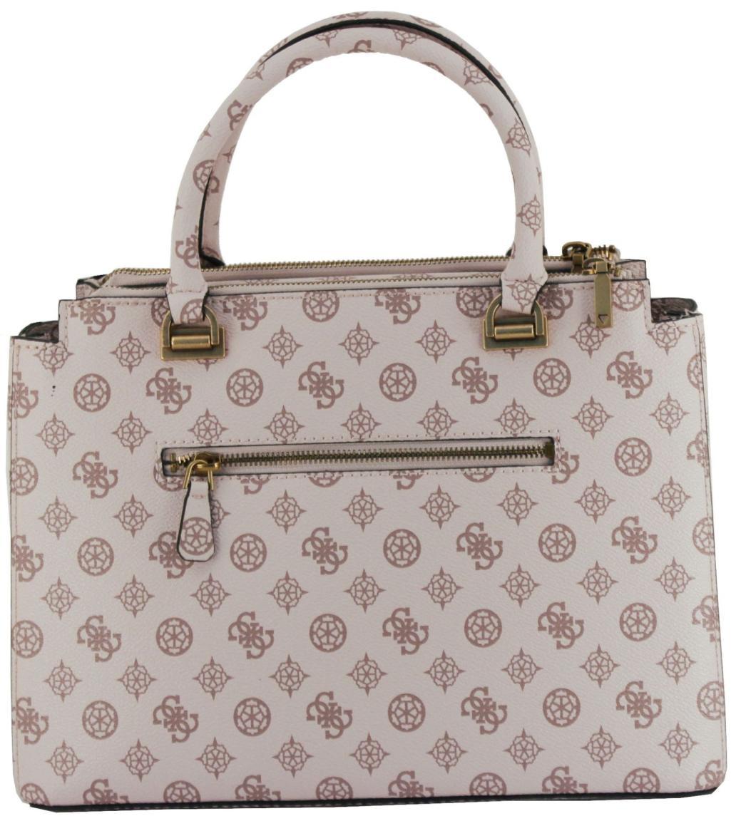 Kurzgrifftasche Guess Centre Stage Shell Logo Beige Rosa Messing