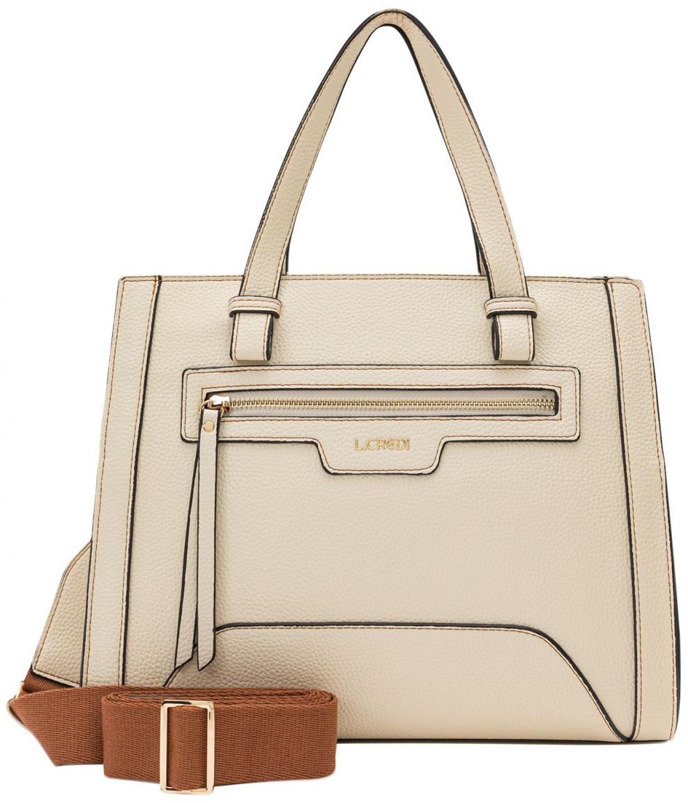 Kurzgrifftasche L.Credi Oana Creme Lederfeeling