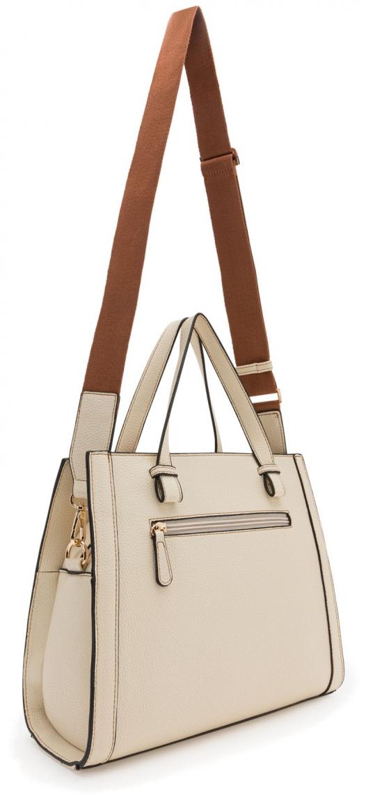 Kurzgrifftasche L.Credi Oana Creme Lederfeeling