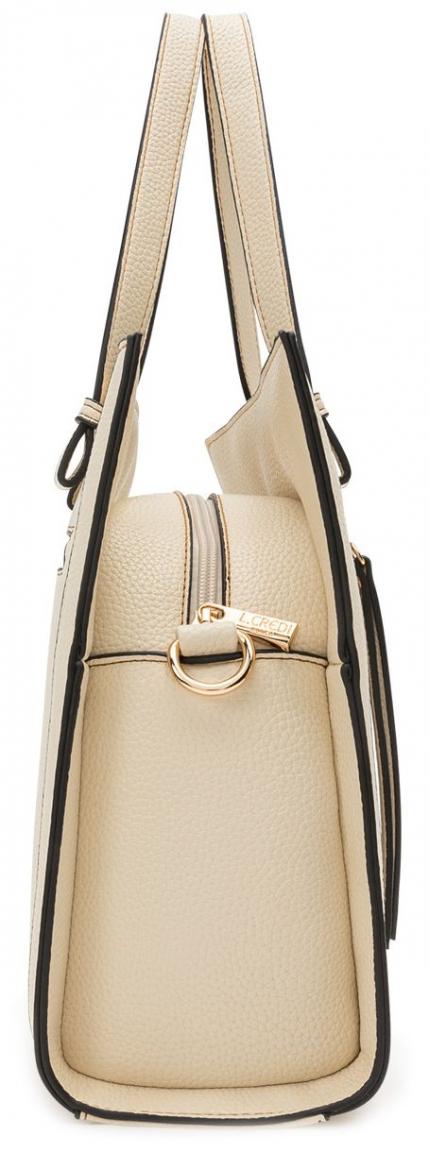 Kurzgrifftasche L.Credi Oana Creme Lederfeeling