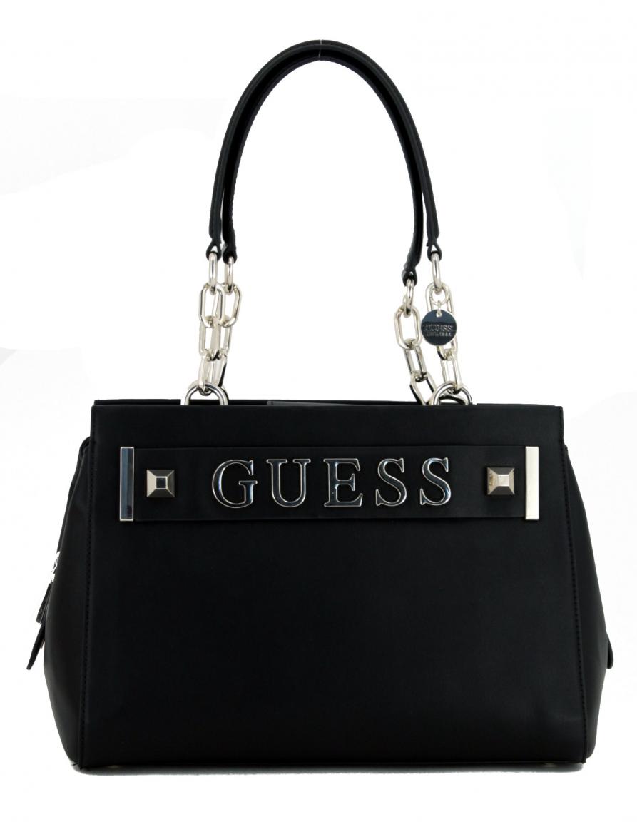 Kurzgrifftasche Logoprint braun Guess Kerrigan Satchel brown