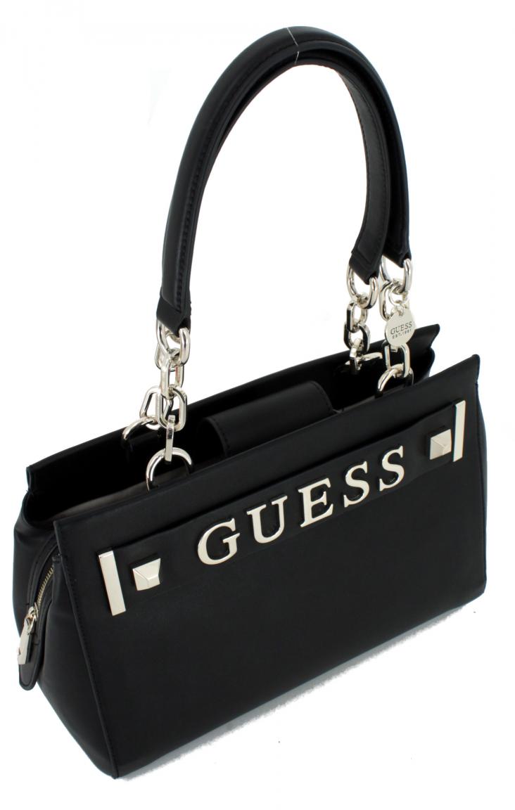 Kurzgrifftasche Logoprint braun Guess Kerrigan Satchel brown