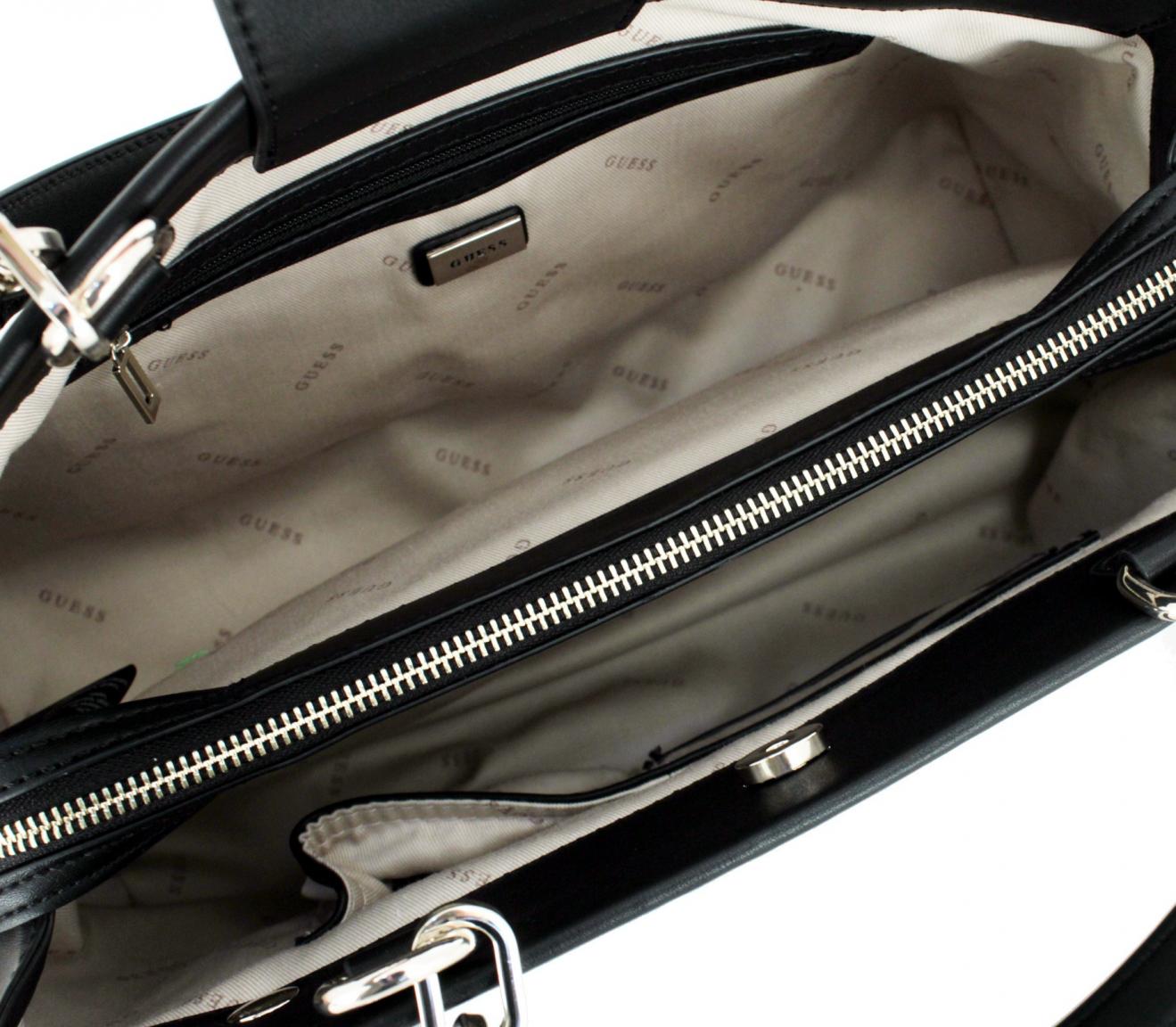 Kurzgrifftasche Logoprint braun Guess Kerrigan Satchel brown