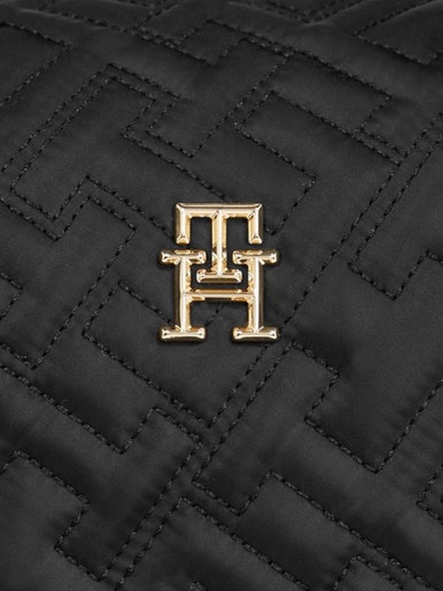 Kurzgrifftasche Tommy Hilfiger Flow Weekender Glanz Schwarz Edel