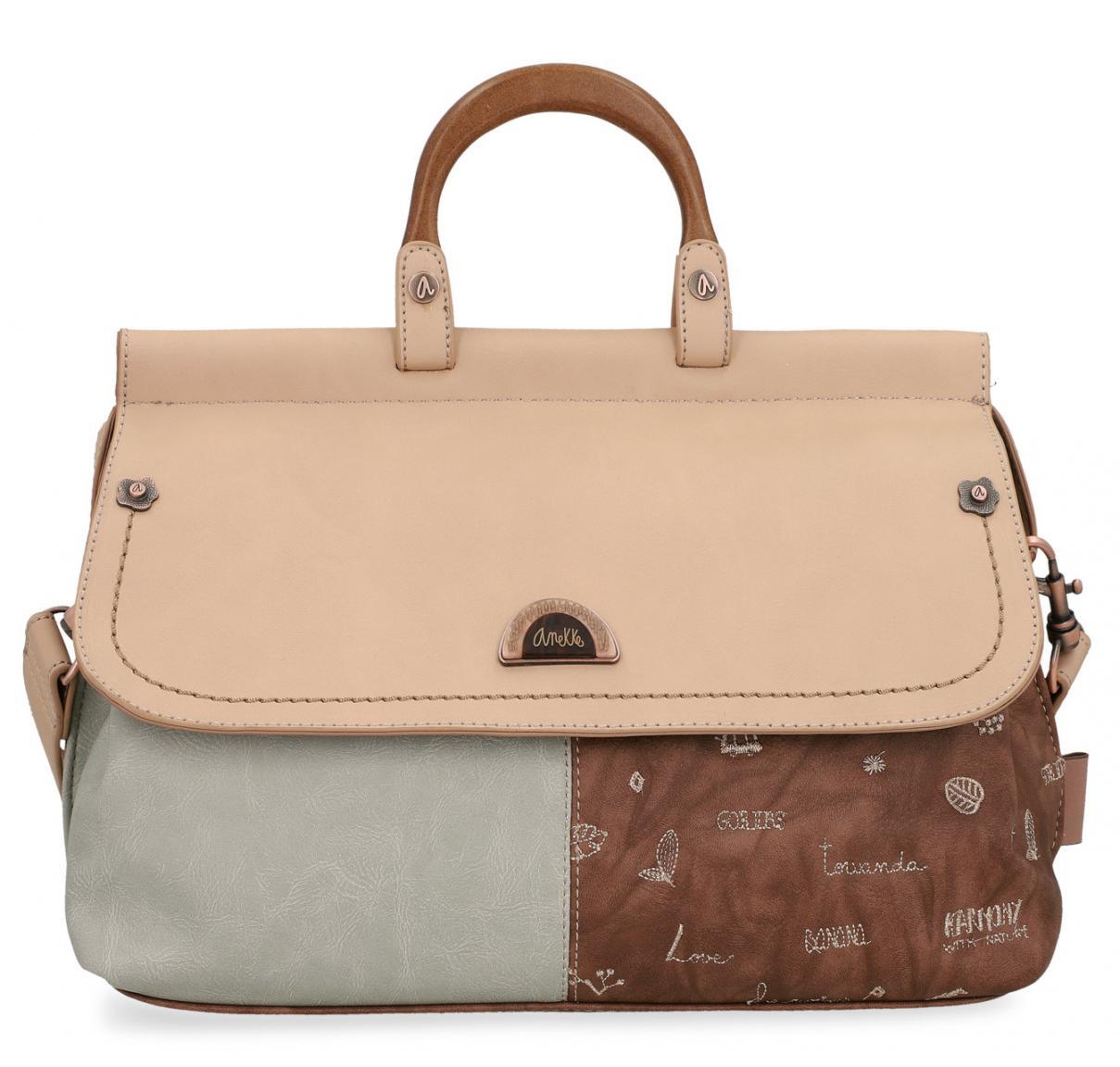 Kurzgrifftasche Top Handle Anekke Jungle bestickt beige bunt